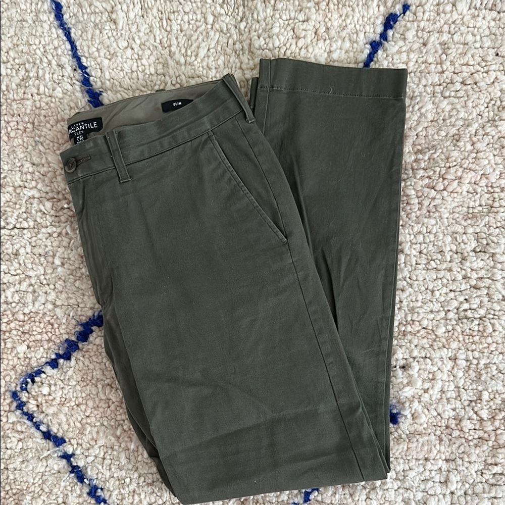 J. Crew Factory Green Chinos Cotton Blend